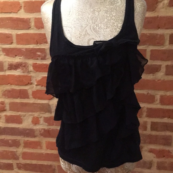 Hollister racer back cami w/ sheer ruffle/bow. - Picture 3 of 6